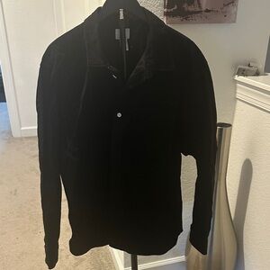 H&M Men's Black Button-Down Corduroy Shirt